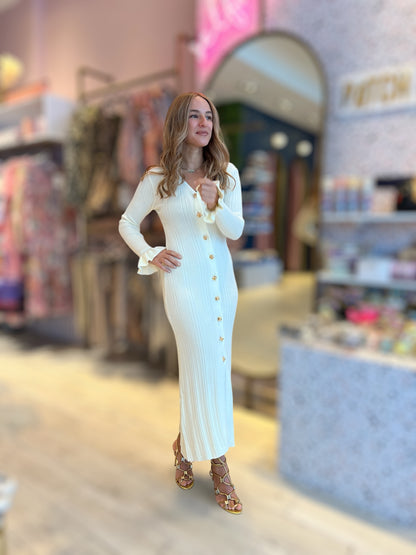 Ivory ribbed dress