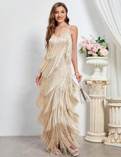 Gold Fringed Dress 24 marzo