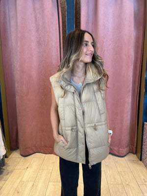 Khaki puffy vest