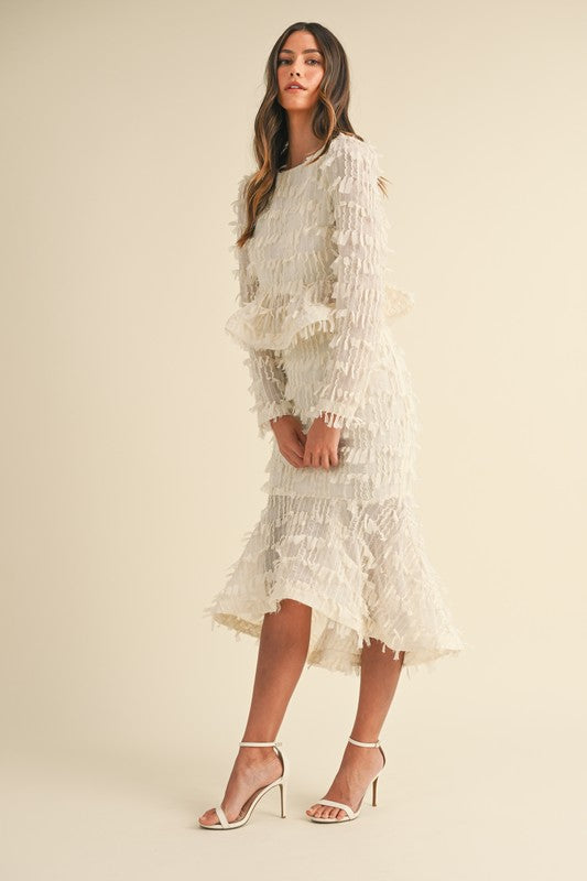 Fringed cream skirt set 20 sept