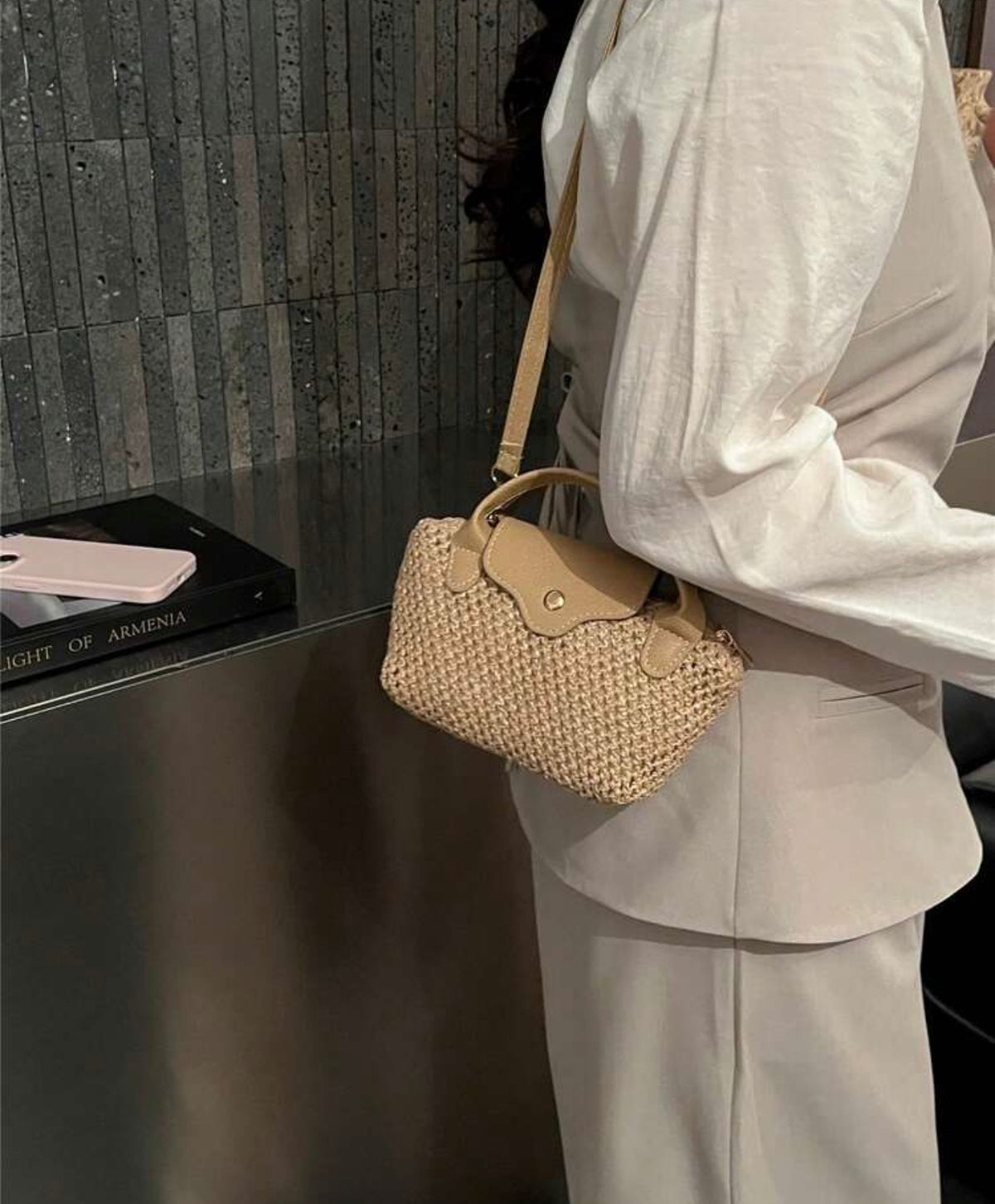 Nude  Canvas mini tote Bag