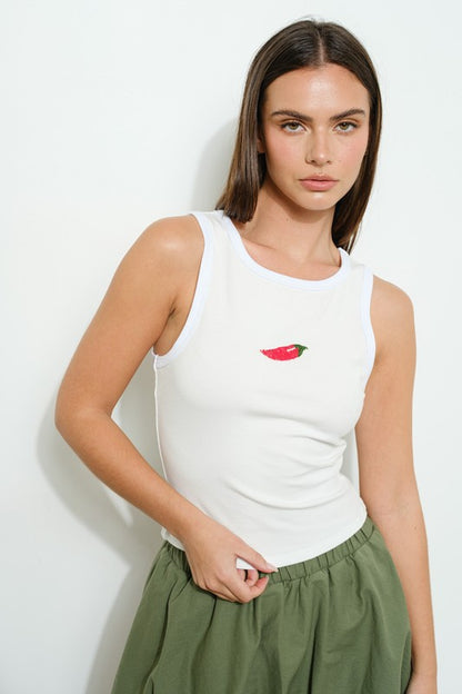 Pepper beadded trendy white top