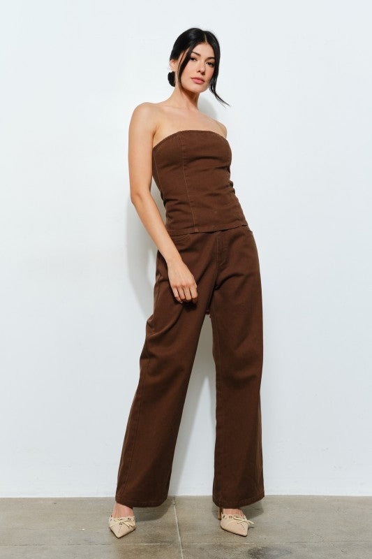 Brown pant & top Set