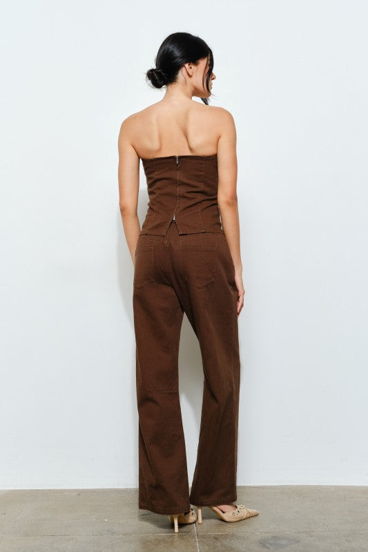 Brown pant & top Set