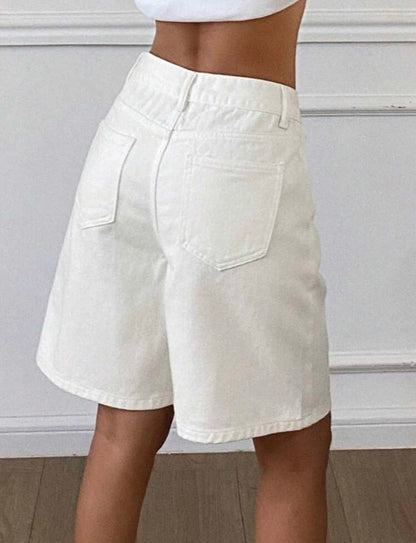 White denim shorts