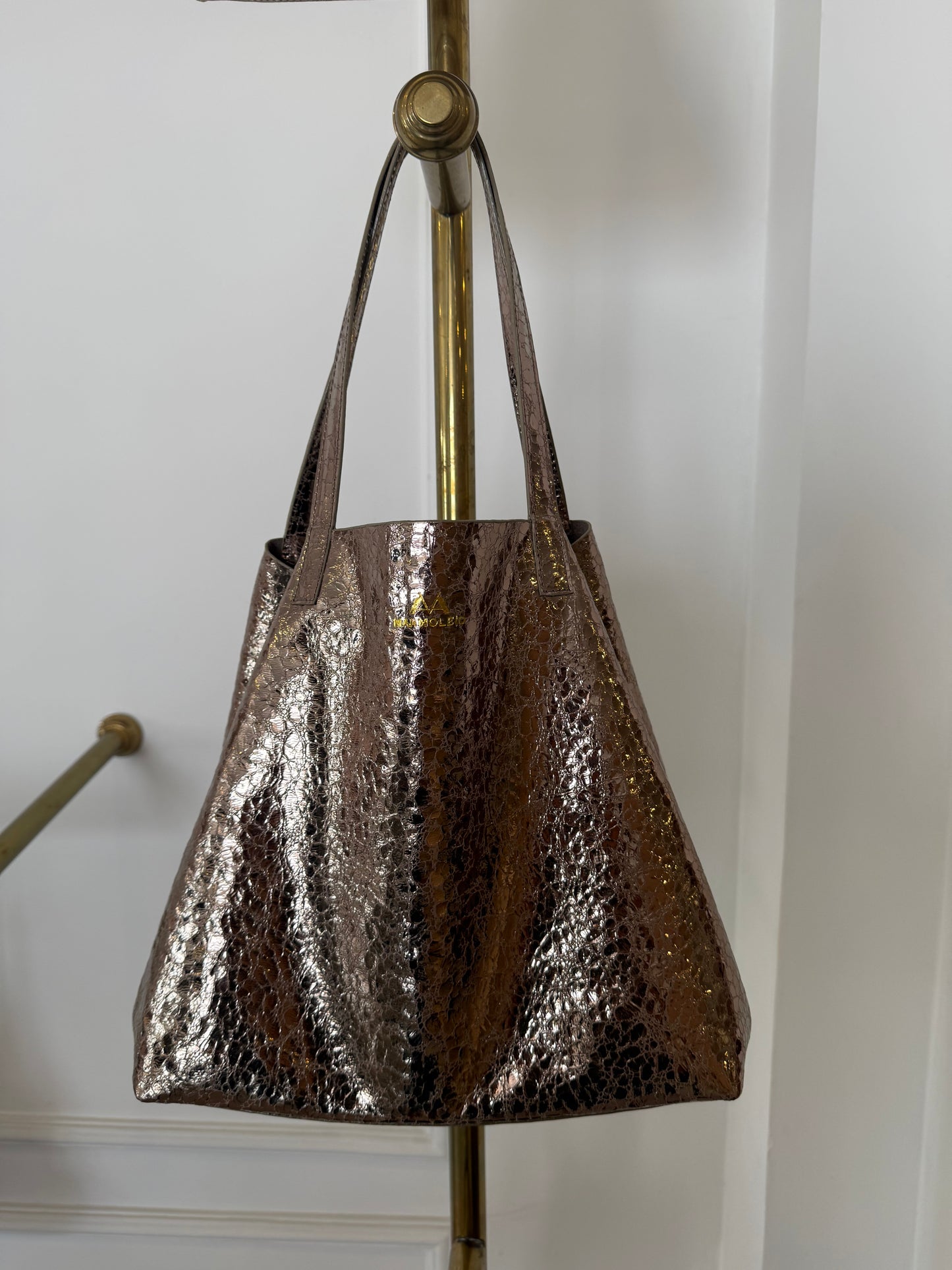 Luxury Gold rose 100% Leather tote  médium Bag