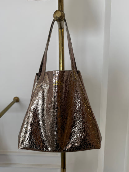 Luxury Gold rose 100% Leather tote  médium Bag