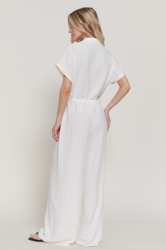 White Silky Comfy Jumpsuit