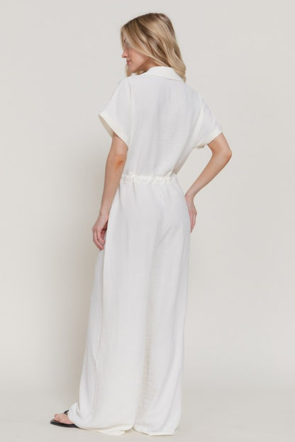 White Silky Comfy Jumpsuit
