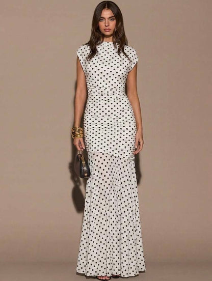 White polka dots dress