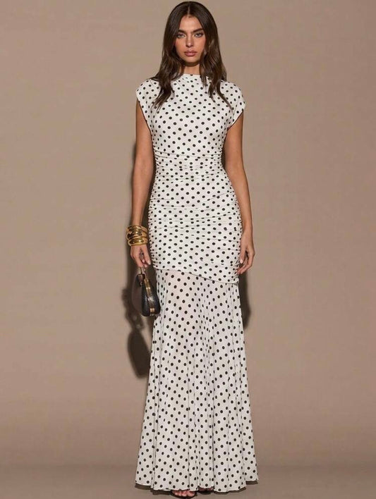 White polka dots dress