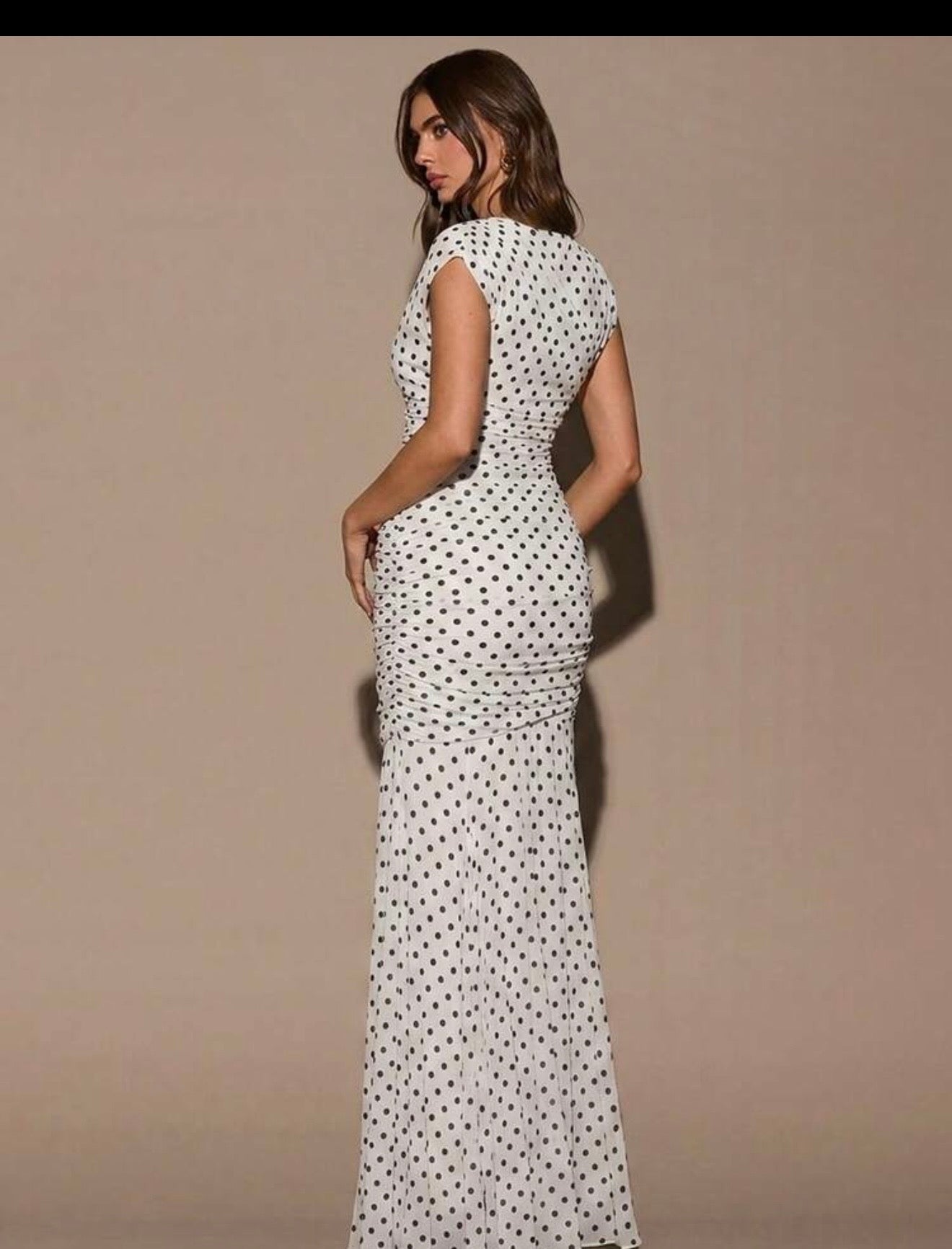 White polka dots dress