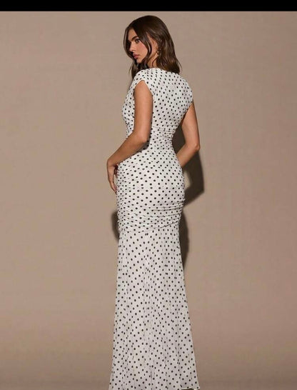 White polka dots dress