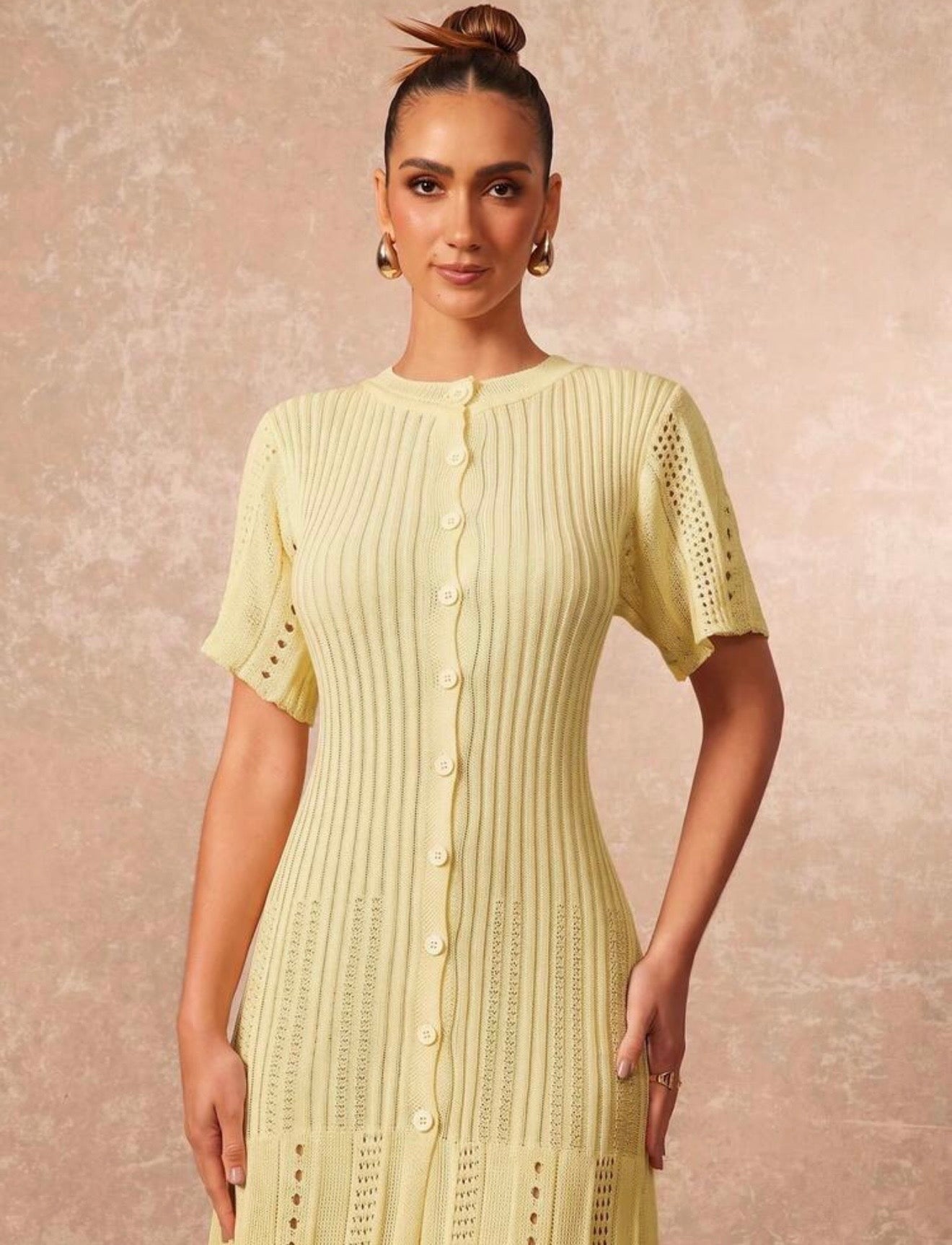 Butter yellow croché Positano dress