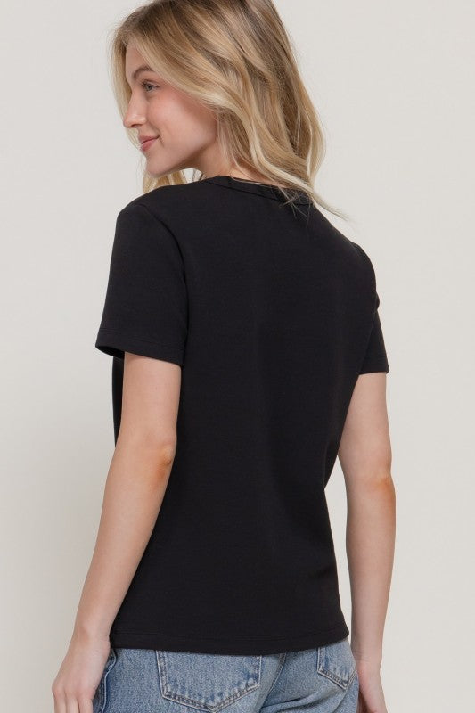 Black 100% Cotton tshirt 8 sept