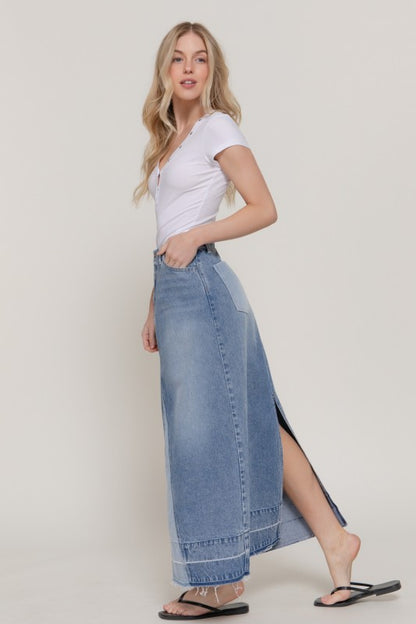 Denim MIDI skirt