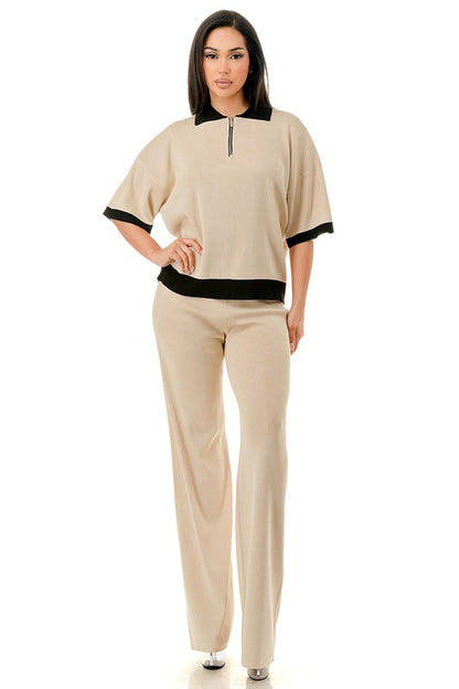 Nude & Black zipper  set de viaje