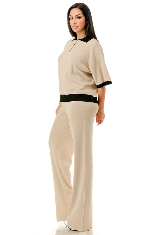 Nude & Black zipper  set de viaje