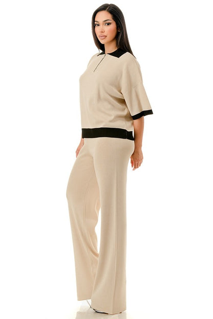 Nude & Black zipper  set de viaje