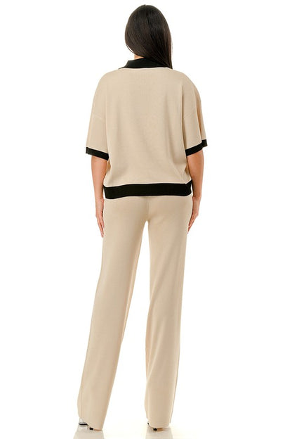 Nude & Black zipper  set de viaje