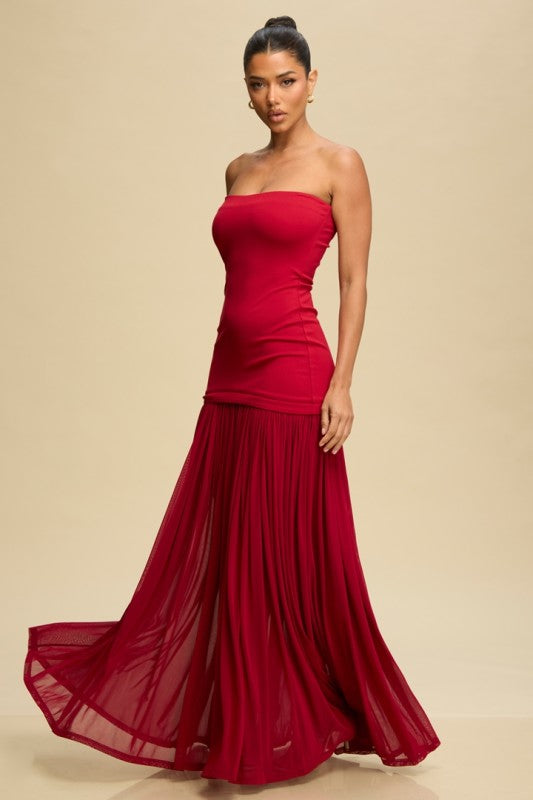Fiorella'S red pleated dress 6 oct