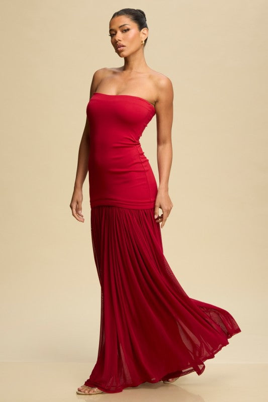 Fiorella'S red pleated dress 6 oct
