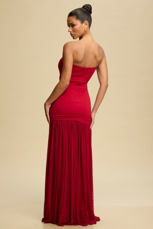 Fiorella'S red pleated dress 6 oct