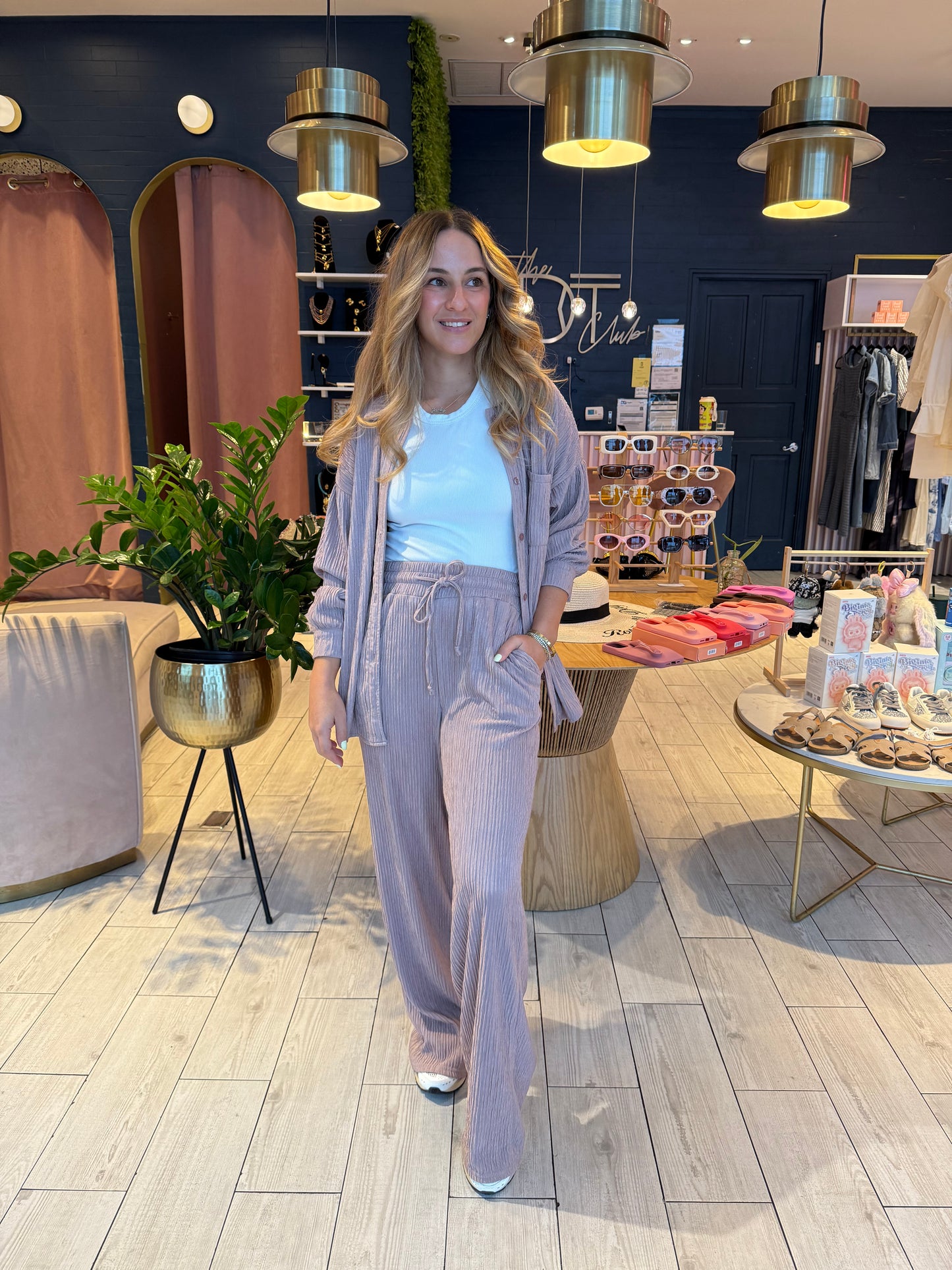 Blush pants & top set de viaje