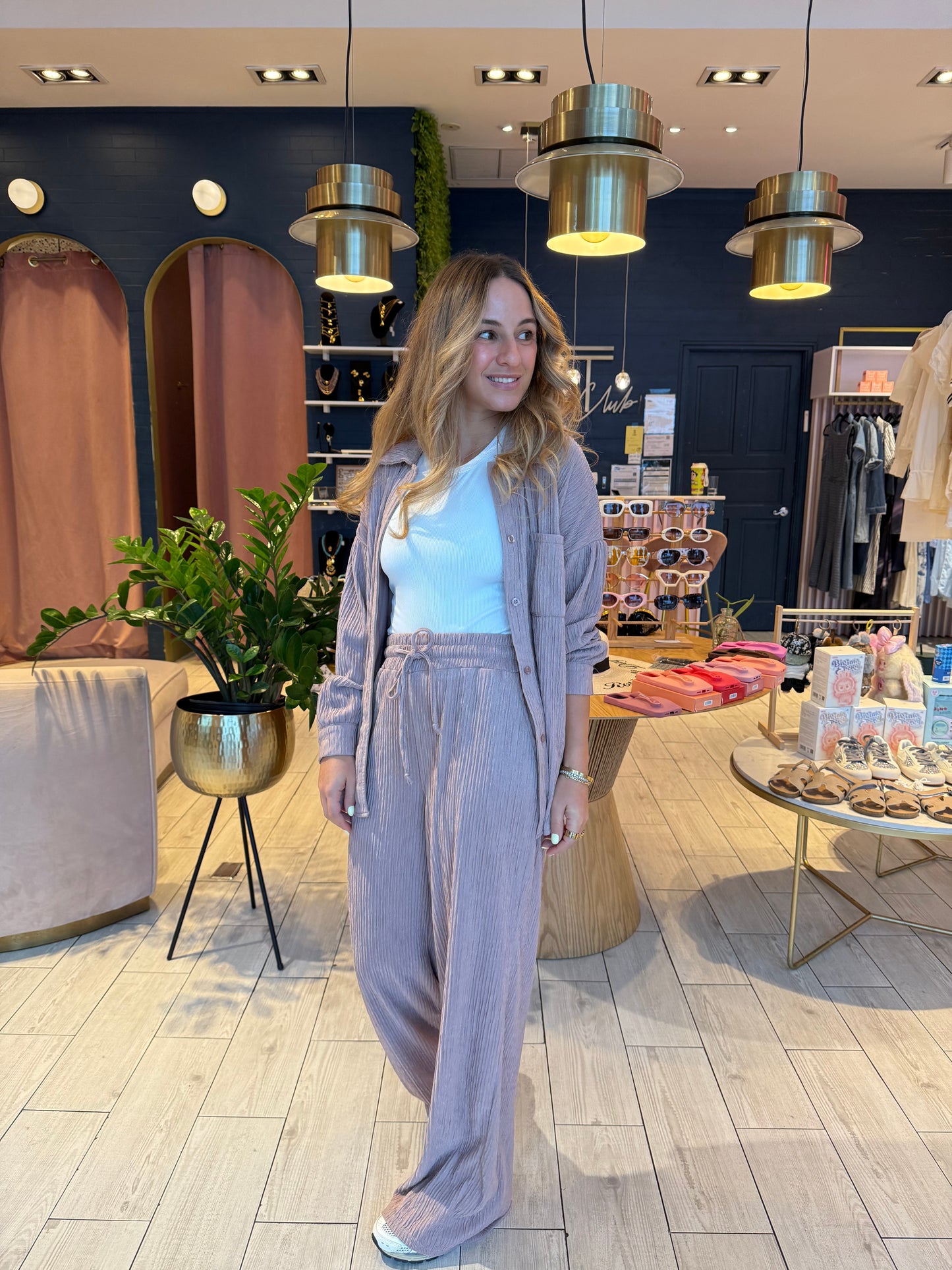 Blush pants & top set de viaje