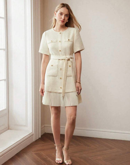 Ivory tweed dress 20 abril