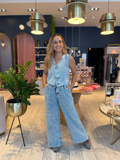 Denim vest & jeans set