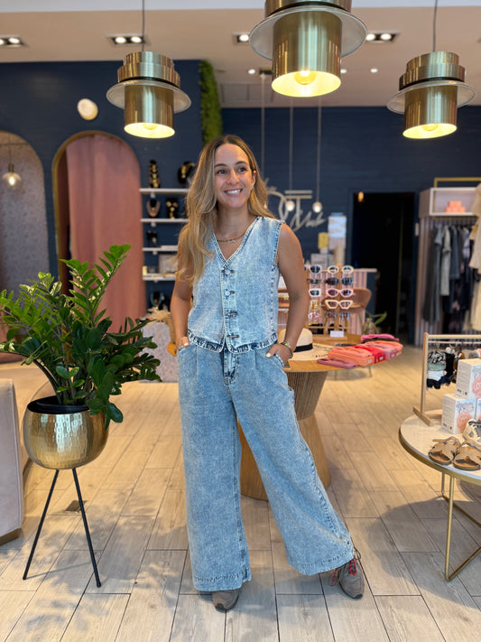 Denim vest & jeans set
