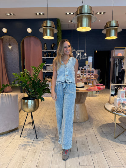 Denim vest & jeans set