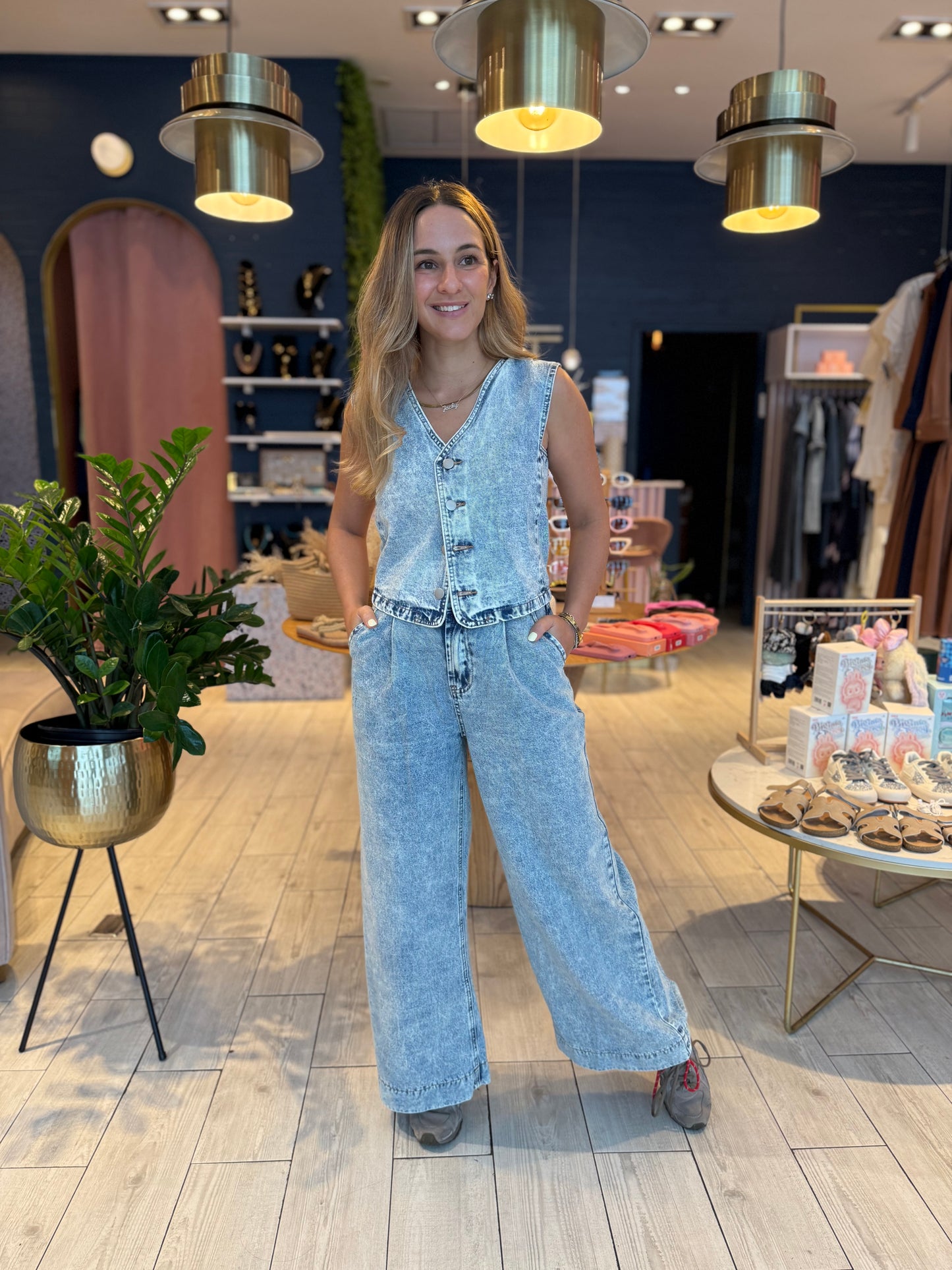 Denim vest & jeans set