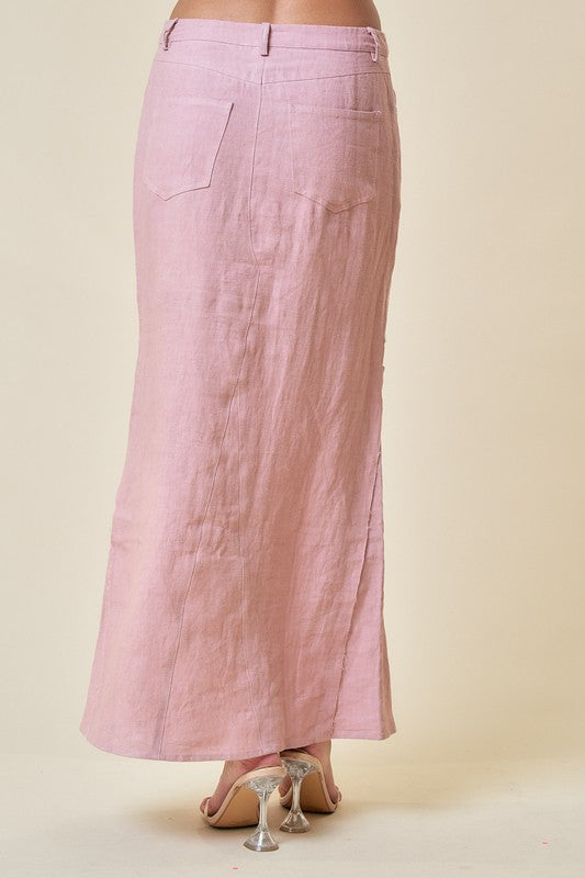 Pink linnen tzniut skirt set  5 marzo