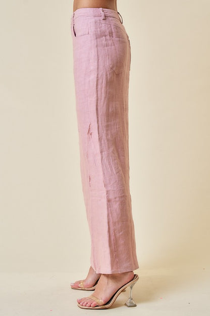 Pink linnen tzniut skirt set  5 marzo