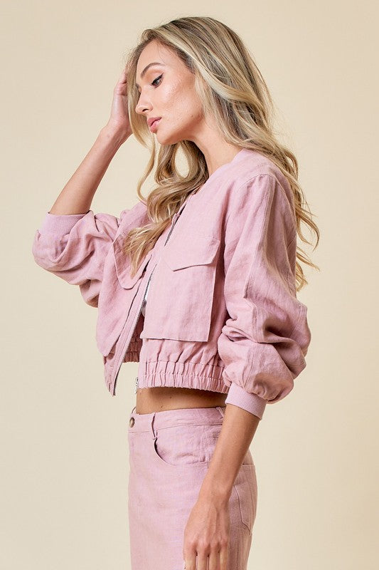 Pink linnen tzniut skirt set  5 marzo