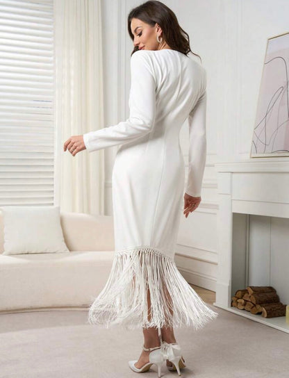 White Fringed Dress 24 abril