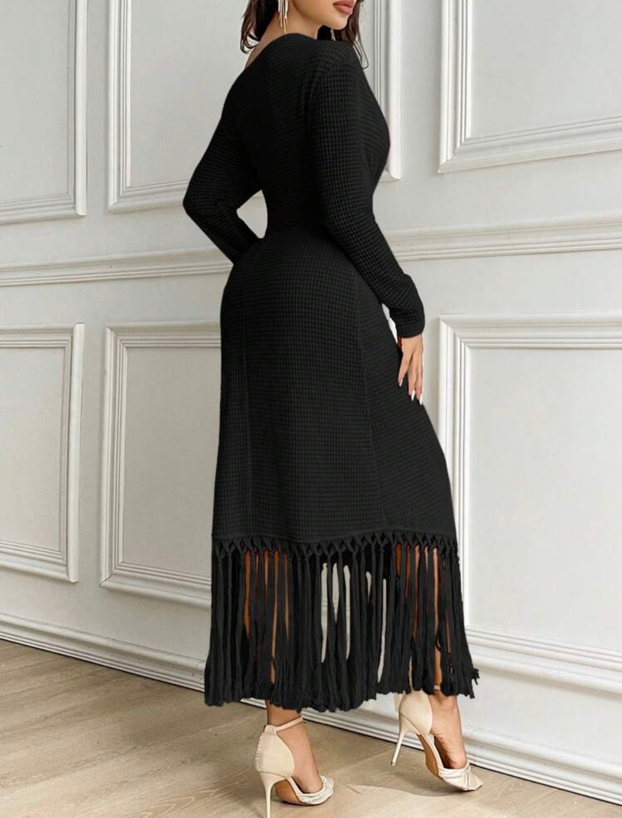 Black Fringed Dress