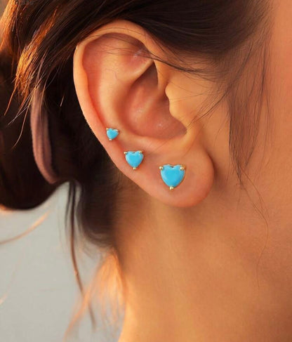 Turquoise heart earings
