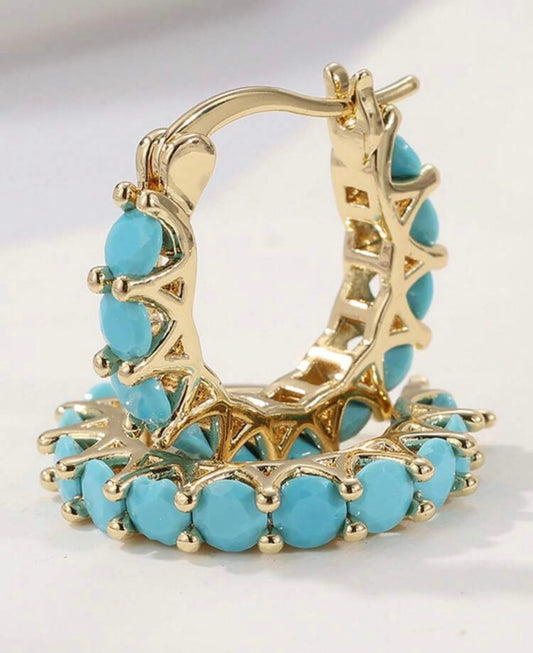 Turquoise Hoops