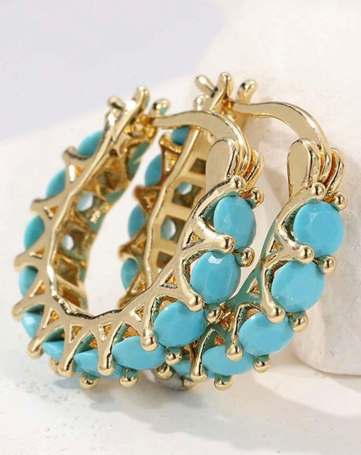 Turquoise Hoops