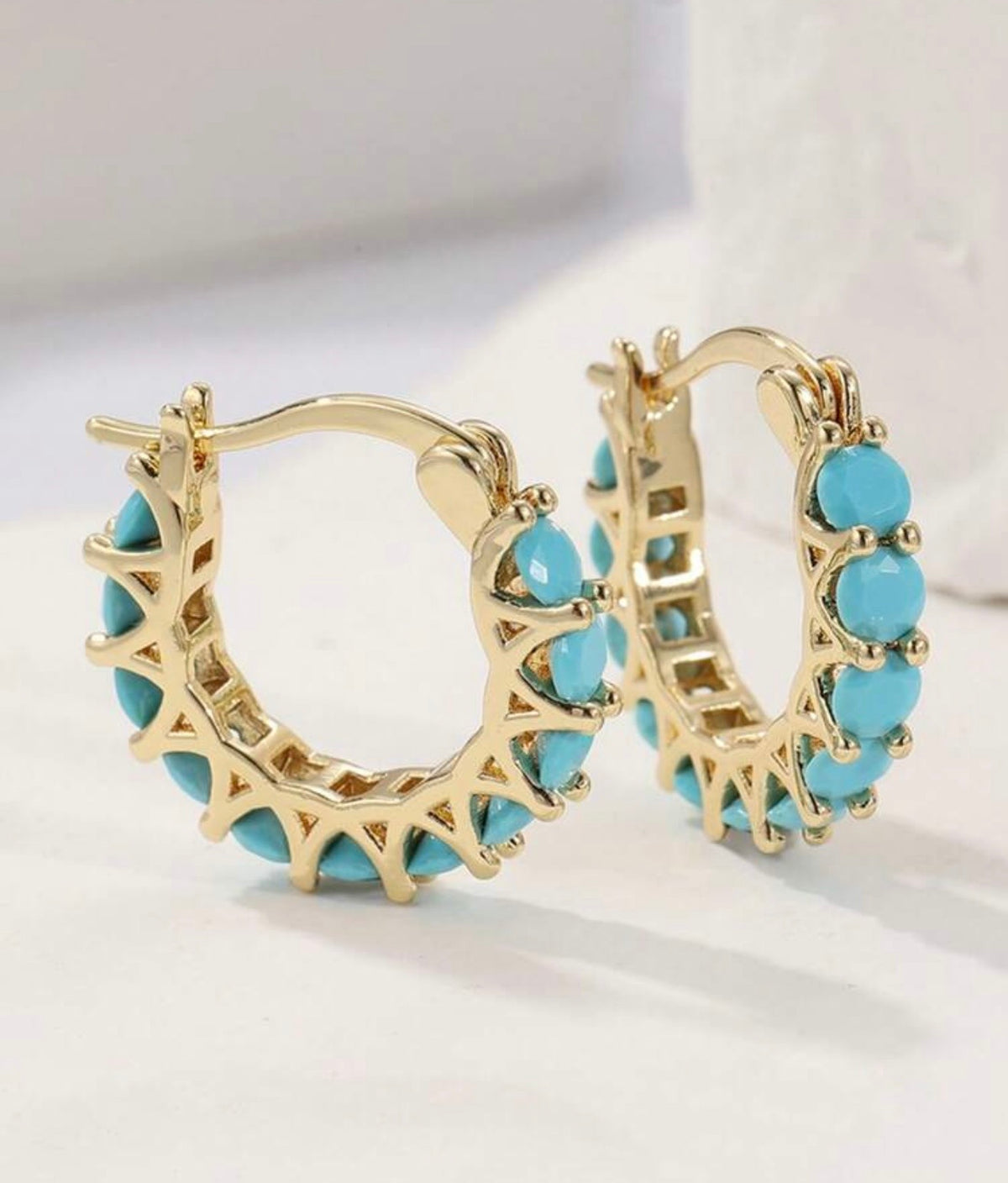 Turquoise Hoops
