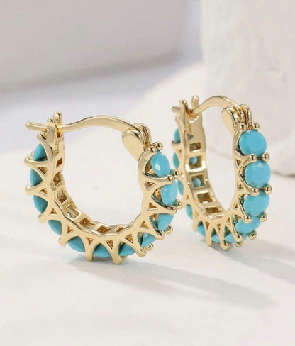 Turquoise Hoops