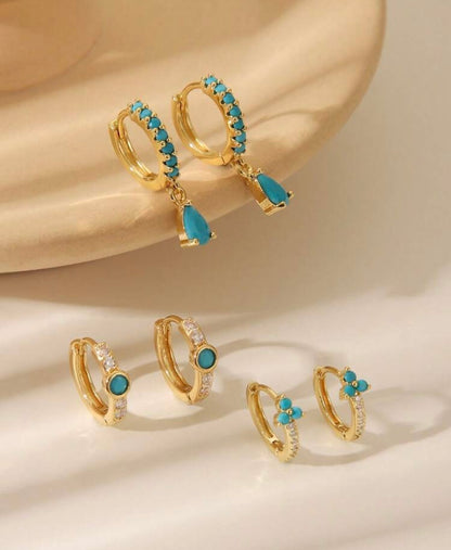 Turquoise Small Hoops