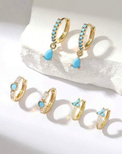 Turquoise Small Hoops