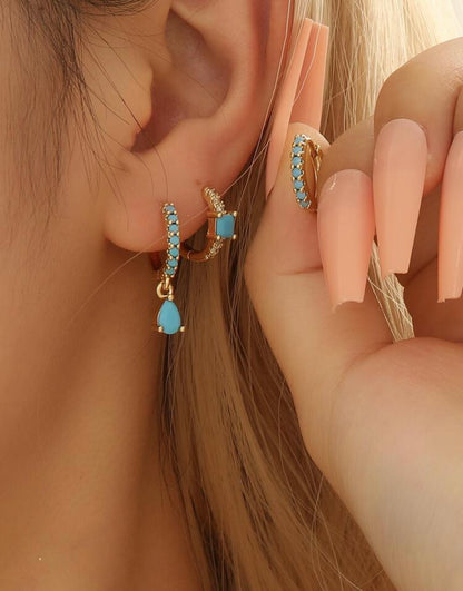 Turquoise Small Hoops