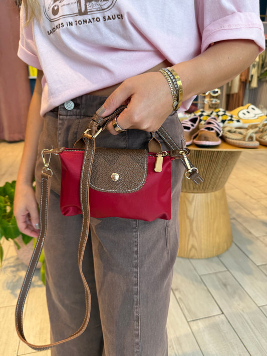 Dark red mini tote Bag 10 junio