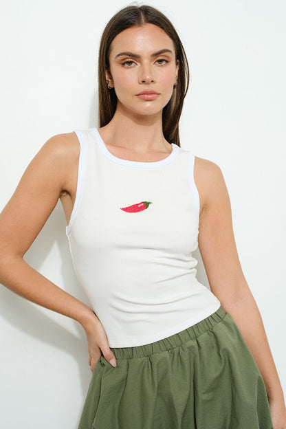 Pepper beadded trendy white top