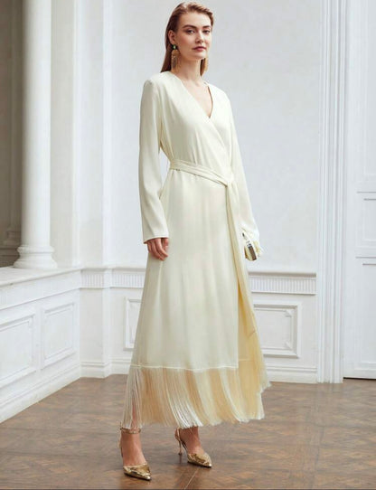 Ivory Fringed Dress 24 abril